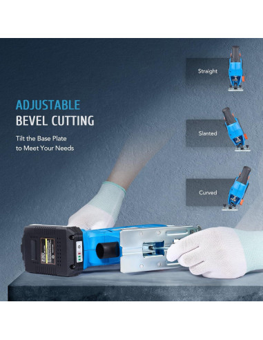 Sierra de calar inalámbrica ZELCAN 18V con luz LED y 10 hojas