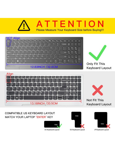 Cubierta de Teclado CaseBuy para Lenovo IdeaPad 15.6 Negro