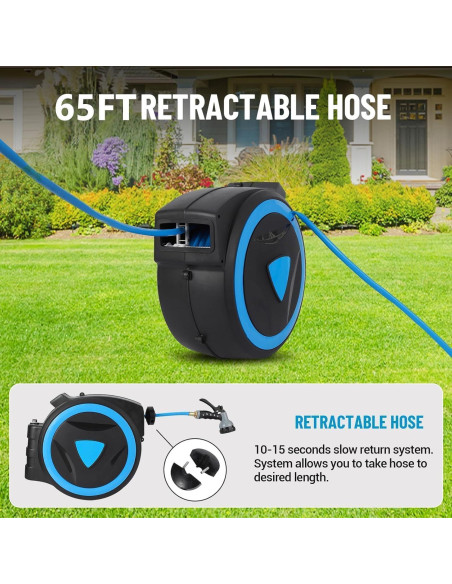 Carrete de Manguera de Jardín EscoSunshine 19.81m Retráctil