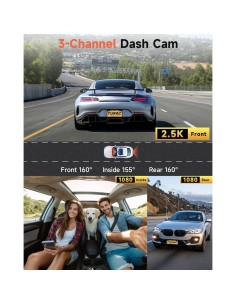 Cámara de Tablero TUIFAC GT806 2.5K + 1080P, Wi-Fi, 64GB 2