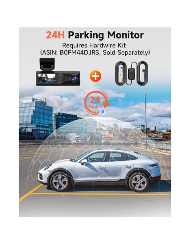 Cámara de Tablero TUIFAC GT806 2.5K + 1080P, Wi-Fi, 64GB