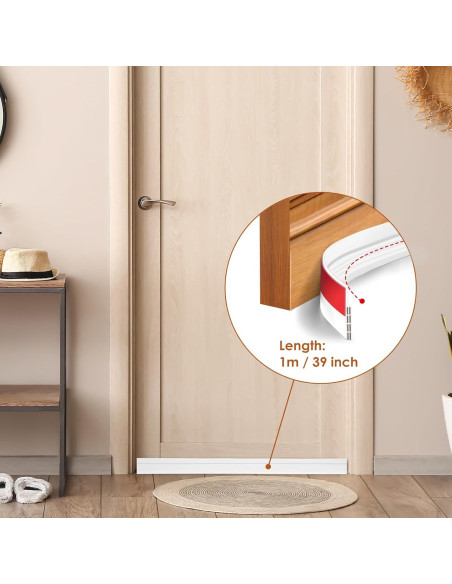Sello de Puerta Aislante YOUSHARES 99 cm Blanco - Excluidor de Corrientes