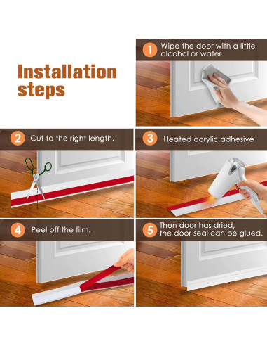 Sello de Puerta Aislante YOUSHARES 99 cm Blanco - Excluidor de Corrientes