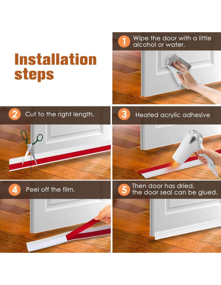 Sello de Puerta Aislante YOUSHARES 99 cm Blanco - Excluidor de Corrientes