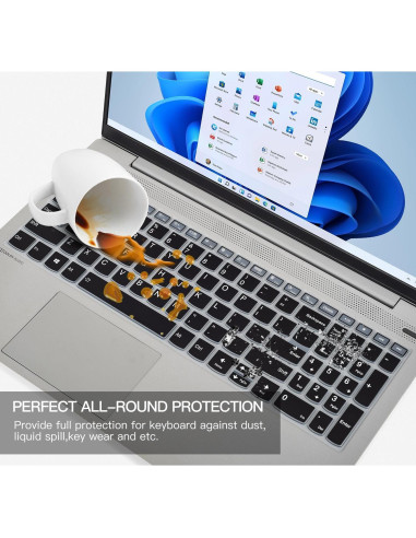 Cubierta de Teclado CaseBuy para Lenovo IdeaPad 15.6 Negro