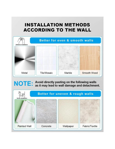 Soportes de Barra de Cortina Autoadhesivos GENREEN 4 PCS Negro