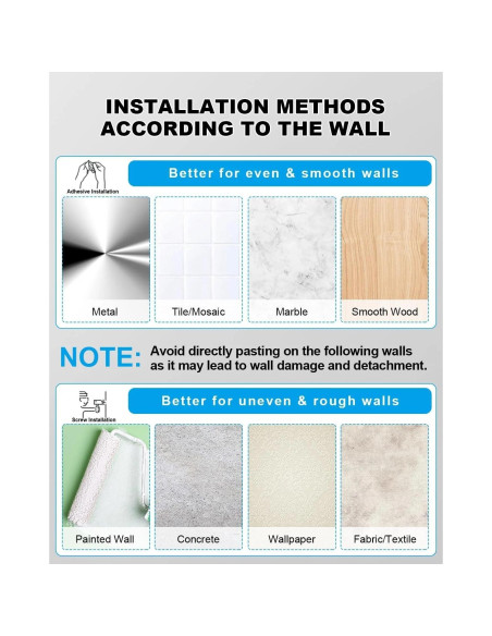 Soportes de Barra de Cortina Autoadhesivos GENREEN 4 PCS Negro