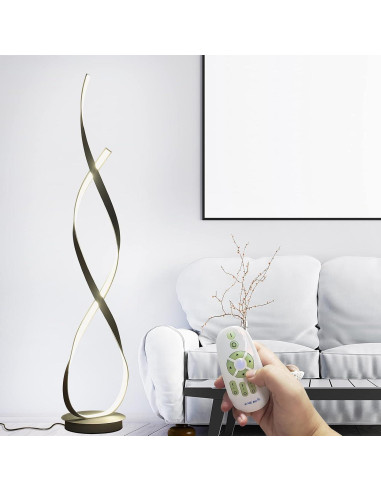 Lámpara de Pie LED 40W 4000LM ALW Negra 138cm Control Remoto