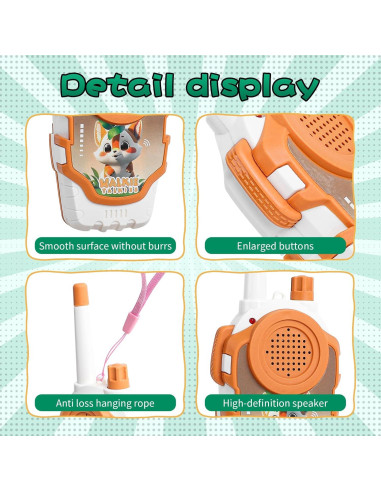 Walkie Talkies COUOMOXA para Niños - 2 Paquete 609.6m Alcance