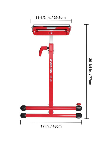 Soporte de rodillo plegable WORKPRO, altura ajustable 68.6-109.2 cm