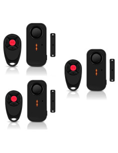 Alarma Inalámbrica de Puerta NineLeaf 108dB Control Remoto 3Pack