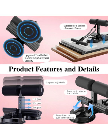 Entrenador Abdominal IIJPPM con Doble Ventosa y Cinturón