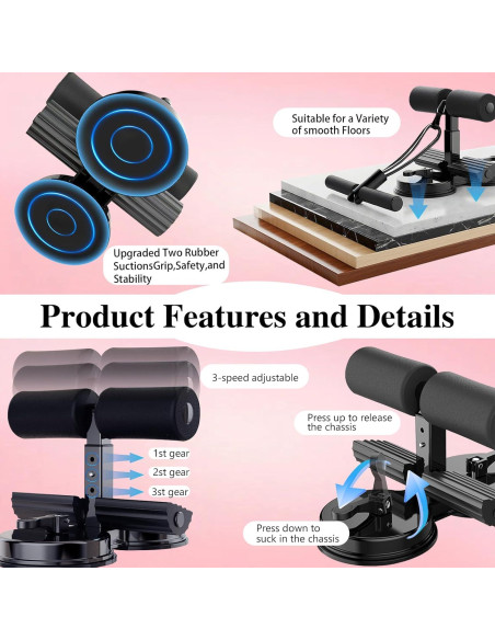 Entrenador Abdominal IIJPPM con Doble Ventosa y Cinturón