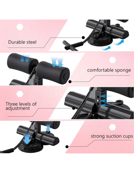 Entrenador Abdominal IIJPPM con Doble Ventosa y Cinturón