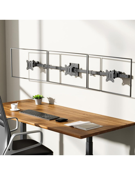 Soporte de Pared para Triple Monitor WALI 17-32" Negro