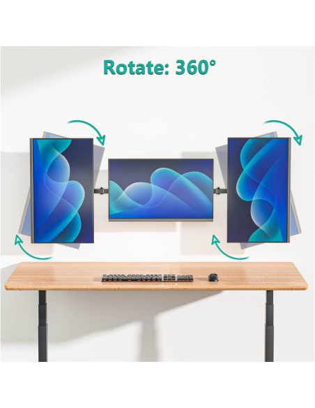 Soporte de Pared para Triple Monitor WALI 17-32" Negro