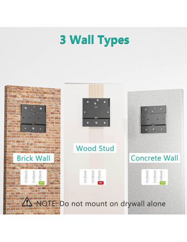 Soporte de Pared para Triple Monitor WALI 17-32" Negro