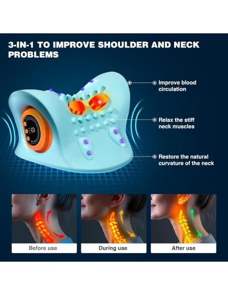 Masajeador de Cuello GYSIEN con Calor y 3 Modos, Alivio Muscular