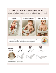 Asiento de Baño para Bebés Cuddobaby 3 en 1 Ajustable 360 2