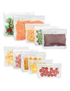 Paquete de 10 Bolsas Reutilizables Genérico 3 Tamaños Verde