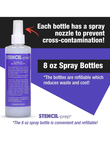 Spray Preparador de Plantillas Stencil.prep 236.6 ml - Tatuaje