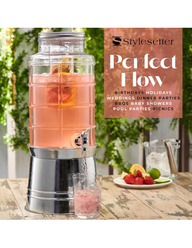 Dispensador de Bebidas de Vidrio Style Setter 9.1L con Grifo