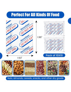 Absorbentes de Oxígeno 400CC Lidisanita - 10 Paquetes Grado Alimenticio 2