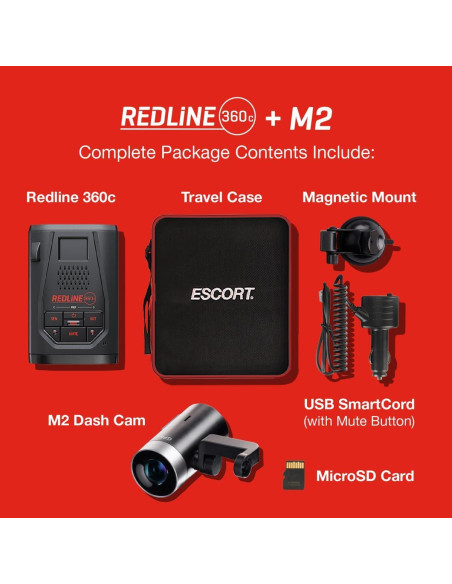 Detector de Radar Laser Escort Redline 360c + Cámara Dash M2