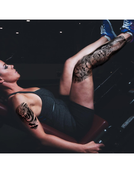 Calcomanías Tatuajes Temporales León y Tigre 9 Hojas Calcomanías Tatuajes Temporales León y Tigre 9 Hojas