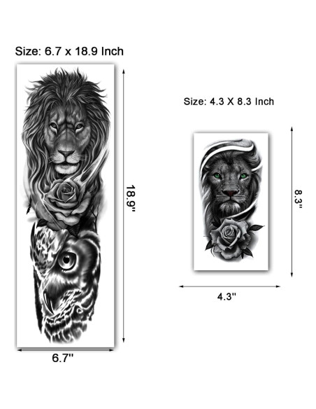 Calcomanías Tatuajes Temporales León y Tigre 9 Hojas Calcomanías Tatuajes Temporales León y Tigre 9 Hojas