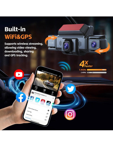 Cámara Dash 360 4 Canales MITNOTY 2.5K+1080P GPS WiFi