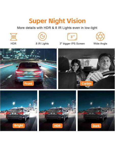 Cámara Dash 360 4 Canales MITNOTY 2.5K+1080P GPS WiFi Cámara Dash 360 4 Canales MITNOTY 2.5K+1080P GPS WiFi