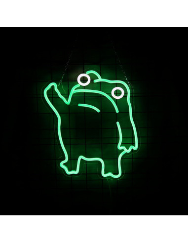 Luz de Neón Rana LED Verde para Decoración de Pared