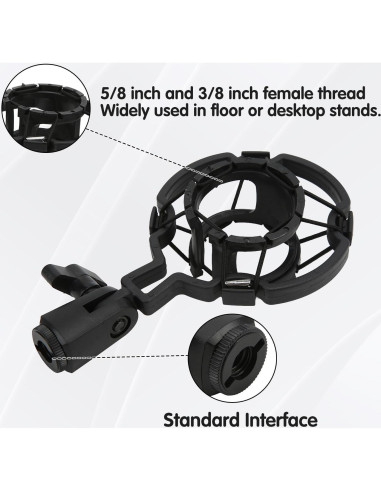 Soporte de micrófono ajustable Tissting con amortiguación 16.5cm