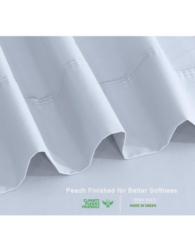 Sábanas de Algodón Orgánico RUVANTI Individual 3 Piezas Hielo Ártico