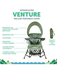 Silla Portátil Baby Delight Go With Me Venture Verde Musgo 2
