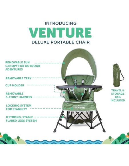 Silla Portátil Baby Delight Go With Me Venture Verde Musgo