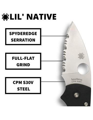 Cuchillo Plegable Spyderco Lil' Native 6.35 cm Mango G-10