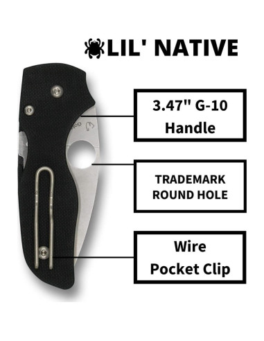 Cuchillo Plegable Spyderco Lil' Native 6.35 cm Mango G-10