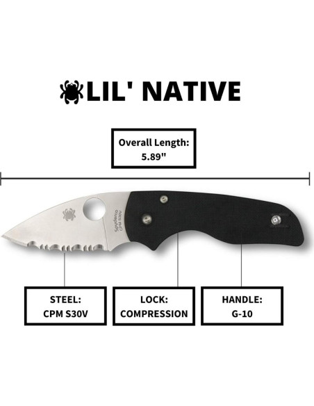 Cuchillo Plegable Spyderco Lil' Native 6.35 cm Mango G-10