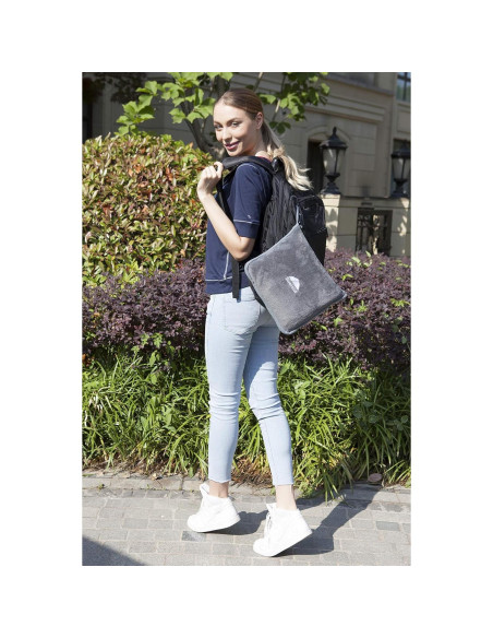 Manta de Viaje BlueHills 178x122 cm Gris con Funda y Clip