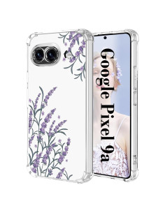 Funda clara para Google Pixel 9A Tcaraersing floral lavanda