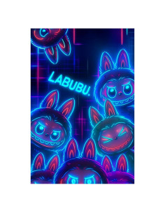 Póster Neón Labubu 45.72x60.96cm - Arte Futurista
