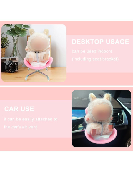 Asiento de Coche para Muñecas ApisNest Rosa 15-17cm con Clip