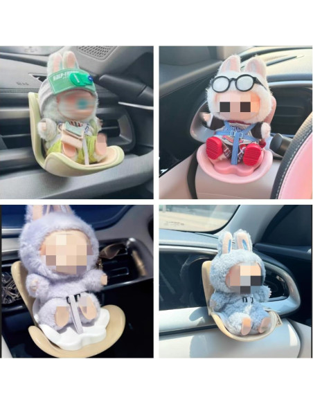 Asiento de Coche para Muñecas ApisNest Rosa 15-17cm con Clip