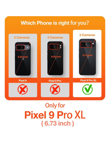 Funda TORRAS para Google Pixel 9 Pro XL con Soporte Giratorio 360