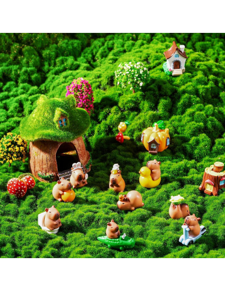 12 Figuras Miniatura de Capibara de Resina para Decoración