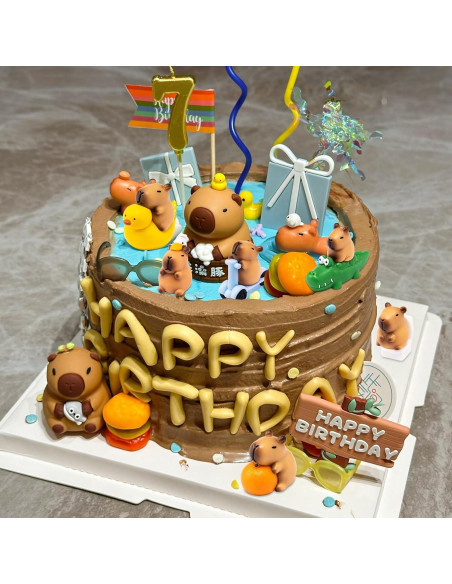 12 Figuras Miniatura de Capibara de Resina para Decoración