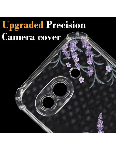 Funda clara para Google Pixel 9A Tcaraersing floral lavanda