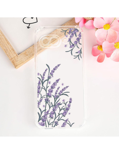 Funda clara para Google Pixel 9A Tcaraersing floral lavanda Funda clara para Google Pixel 9A Tcaraersing floral lavanda